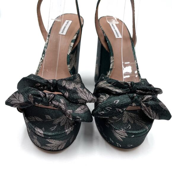 Tabitha‎ Simmons x Johanna Ortiz Jodie Heel Leaf Sandals Green Bow Sz 40 / 10 - Picture 4 of 11